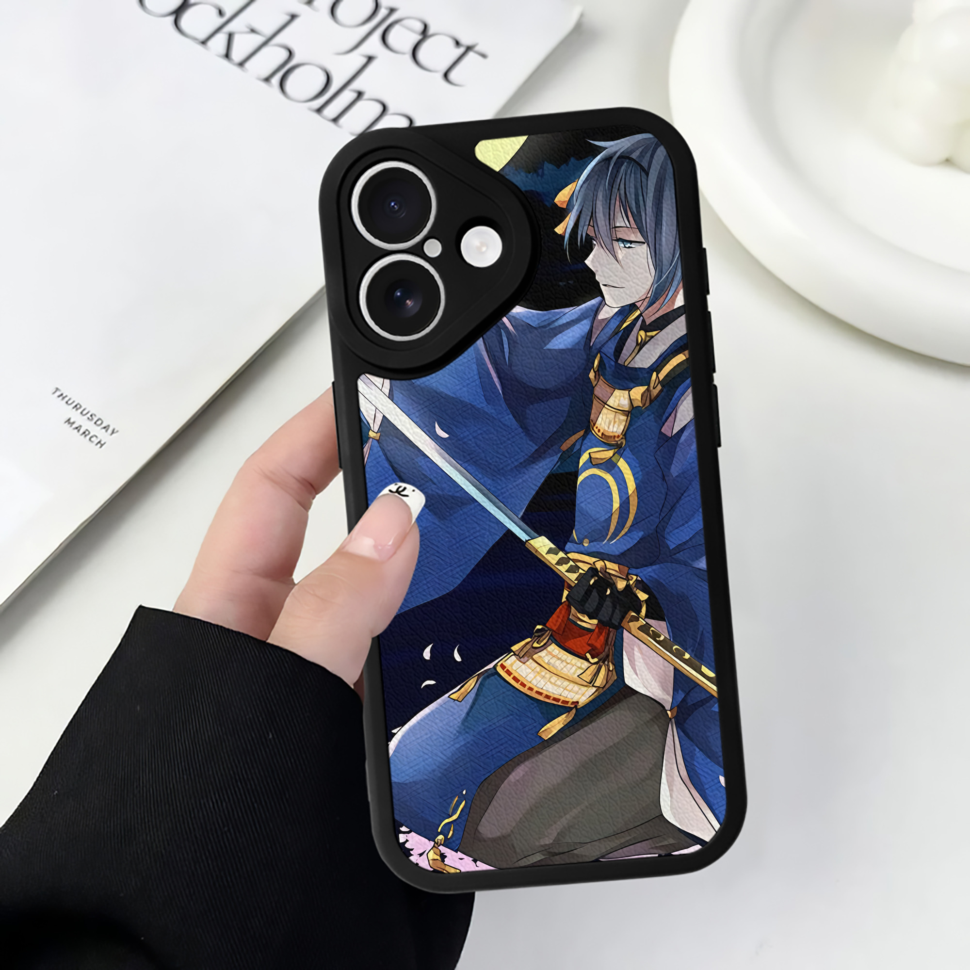 （画像用） 刀剣乱舞 Touken Ranbu 【iPhone 16シリーズ対応】シリコンスマホケース（レザー調） 材質：シリコン